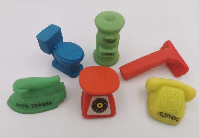 1980's Household Novelty Erasers pick and choose option Etsy