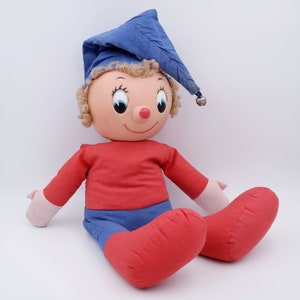 1970&#39;s Vintage Large Enid Blyton Toyland Noddy Rubber Head Soft Toy Doll