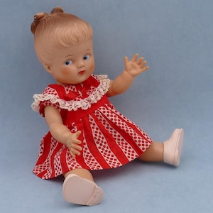 Vintage 1950s Molded Hair Fully Jointed Vinyl Doll