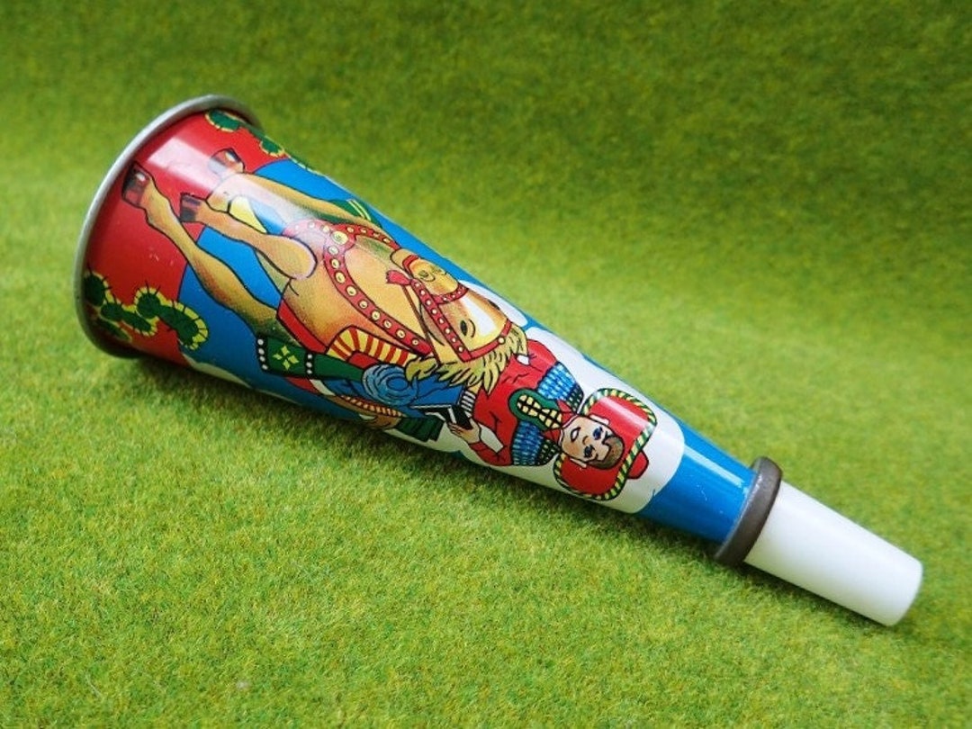 Tin Litho 1950's Toy Trumpet Whistle Noisemaker Japan Etsy