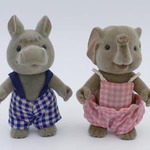 1980&#39;s Vintage Forest Families Donkey Boy Elephant Girl MC Toy