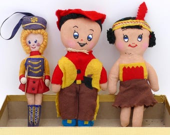 アンティークビーズ！バービーちゃんみたいな！幸せなブレス！一点限定 ビーズ、人形、1960 年代、工芸品、安全ピン、かわいい、赤、白、青