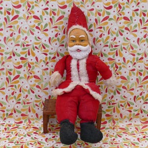 1950&#39;s Rubber Face Santa Claus Father Christmas Soft Toy Doll