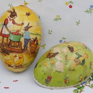 Huevos de Pascua de papel maché de mediados de la década de 1950, Alemania Occidental