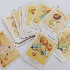 1970er Vintage Deutsch Meine Kleine Welt Quartett Kartenspiel Komplette Original Box Schmidt