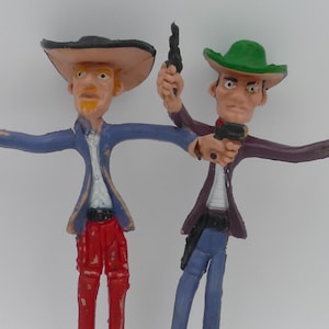 1970&#39;s Pair of Rubber Cowboy Bendy Figurines