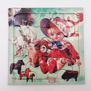 Vintage Japan 1950&#39;s Basic Children&#39;s Tray Board Jigsaw Puzzle