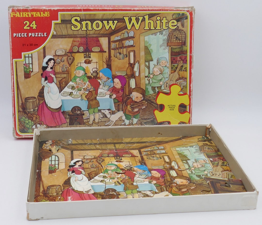 1970's 24 Piece Snow White Fairy Tale Board Puzzle Complete - Etsy