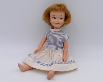 Vintage 1960-tals Penny Brite helt ledad vinyl docktopper Deluxe Reading