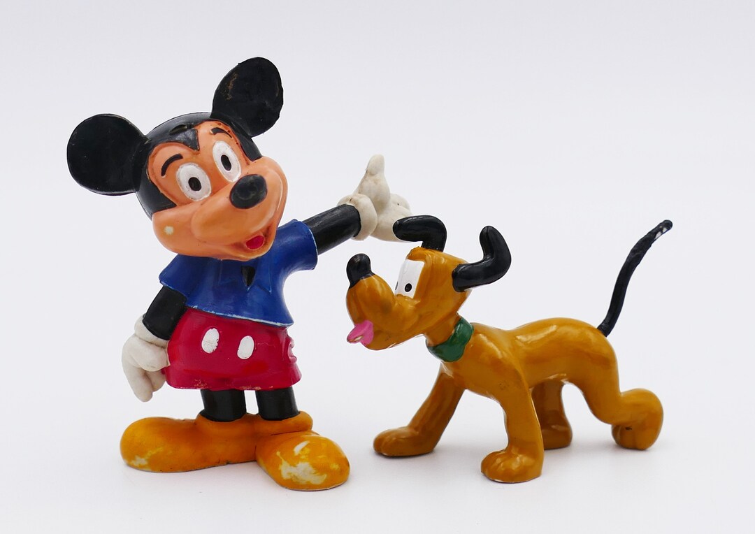 Statuette in PVC Walt Disney vintage degli anni '80 Topolino e Plutone  Italia