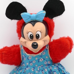Vintage 1960s Rubber Face Walt Disney Minnie Mouse Plush Toy Soft Toy
