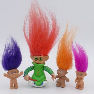 Sammlung von Vintage Novelty Toy Troll Figuren