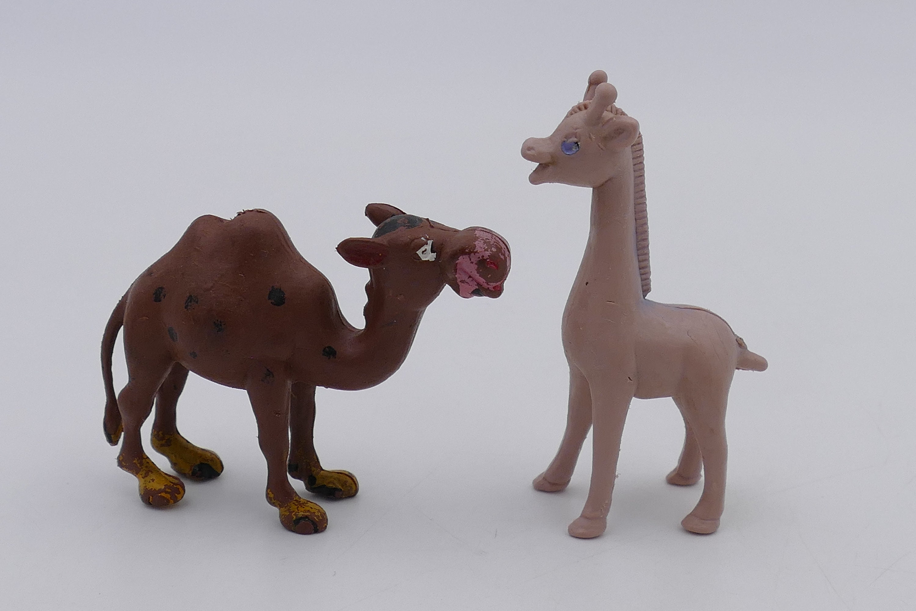 Vintage Hard Plastic~ Made in Hong Kong~ Zoo Animal Toys~Lot