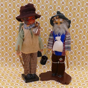 Vintage Australian Swagman Doll Sitting on Wooden Log - Etsy