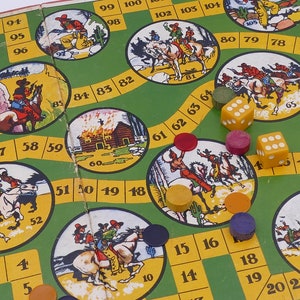 Vintage 1940&#39;s Cowboy and Indians Themed Board Game