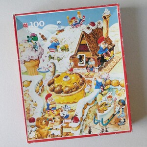 1980&#39;s 100 Piece Gnome Candyland Board Puzzle Complete Jumbo