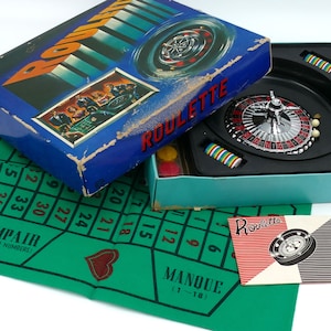 1960&#39;s Monte Carlo Pattern Casino Roulette Original Box Japan