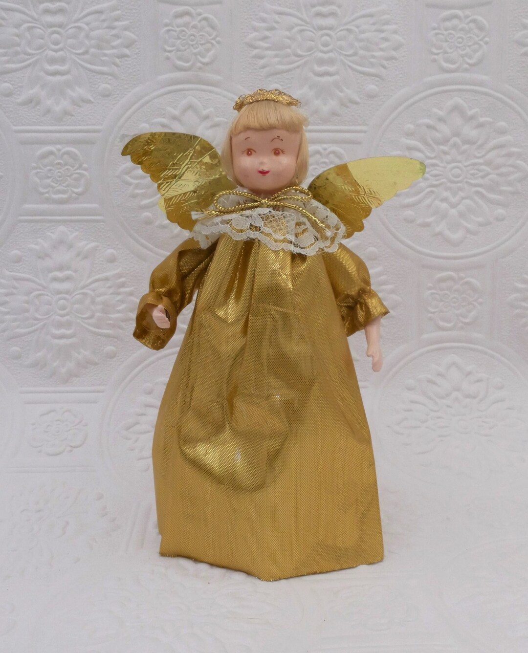 Vintage Christmas Angel Figurine Ornament Decoration Etsy