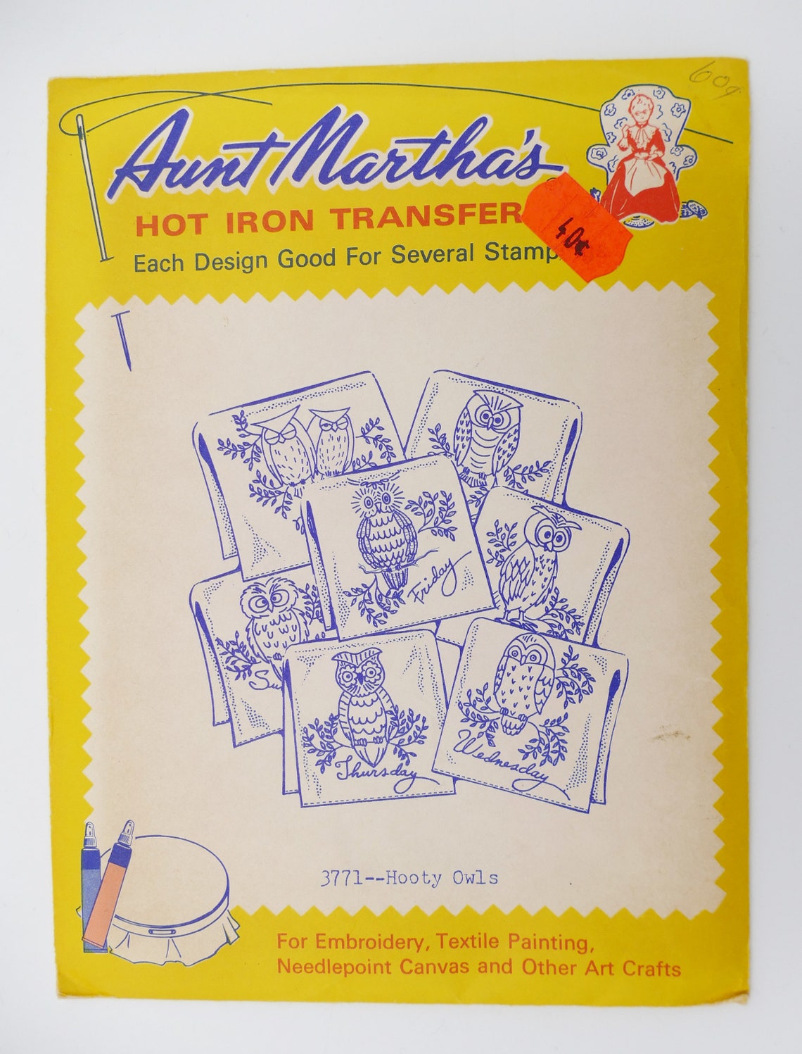 1950's Aunt Martha's Hot Iron Transfers Embroidery Fabric Painting ...