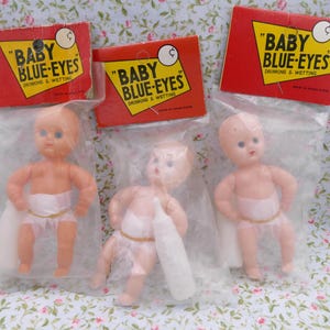 Vintage 1960&#39;s Baby Blue Eyes Dolls Original Packaging Hong Kong - Pick and choose option