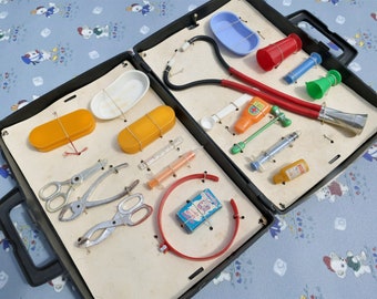 Vintage Doctor's Bag Playset Hospital Nurse First Aid Medical Pretend Play