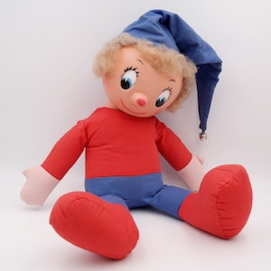 1970&#39;s Vintage Large Enid Blyton Toyland Noddy Rubber Head Soft Toy Doll