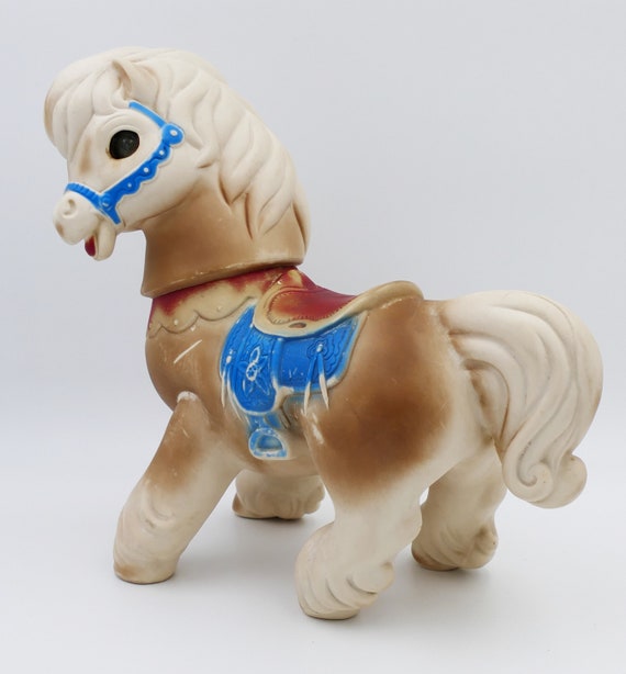1961 Edward Mobley Large Size Rubber Pony Horse Squeaky Toy Etsy UK