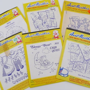 1950&#39;s Aunt Martha&#39;s Hot Iron Transfers Embroidery Fabric Painting Wearable Art Needlepoint Original Packing Unopened Unused