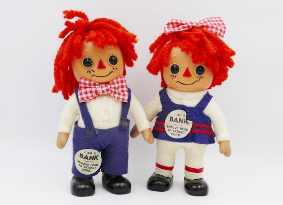 レア　希少品　RAGGEDY ANN &ANDY 1974年　貯金箱　美品 ビンテージ 1974 ラガディ アン アンディ 貯金箱 【公式通販】