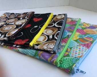 Small lined zipper pouch bag makeup bags gift bags pencil case