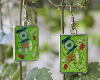 Plant Cell Earrings - Science Jewelry, Science Gift, STEM, Microbiology, Researcher Gift,  Plant Scientist, Botanist, Plant Lover