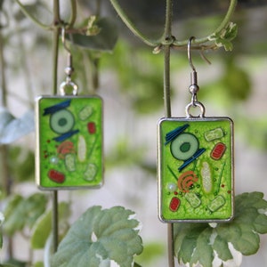 Plant Cell Earrings - Science Jewelry, Science Gift, STEM, Microbiology, Researcher Gift,  Plant Scientist, Botanist, Plant Lover