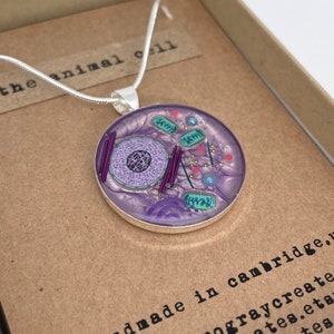 PURPLE Animal Cell Pendant Necklace - Art Necklace, Biology Jewellery, Science Jewellery, Science Gift, Graduation Gift, Gift for Teacher