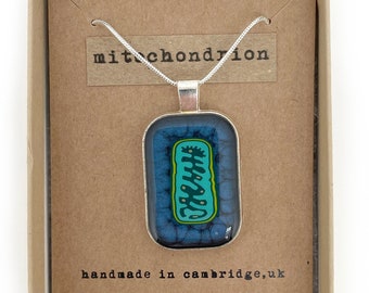 Mitochondrion Necklace - Mitochondria, Science Jewelry, Science Gift, STEM, Microbiology, Researcher Gift, Organelle,