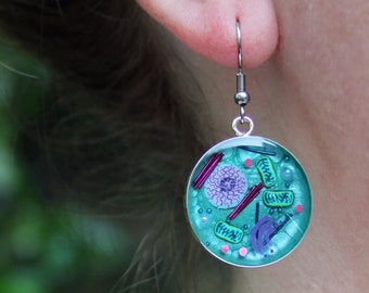 Animal Cell Earrings - Biology Earrings, Biology Jewellery, Science Jewellery, Science Gift, Handmade, Gift for Teacher, Microbiology