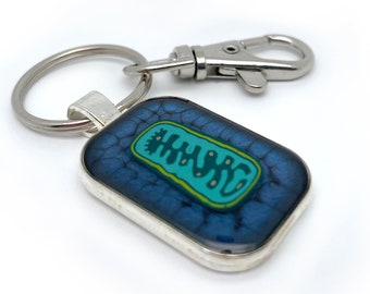 Mitochondrion Key Chain / Key Ring,  Mitochondria, Science Jewelry, Science Gift, STEM, Microbiology, Researcher Gift, Organelle, Cell
