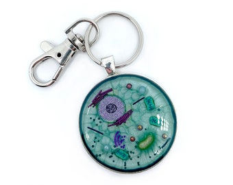 Animal Cell Keychain, Key Ring, Cell Biology, Biology Gift, Science Key Chain, Science Gift for Him, Handmade, Gift for Teacher, Scientist