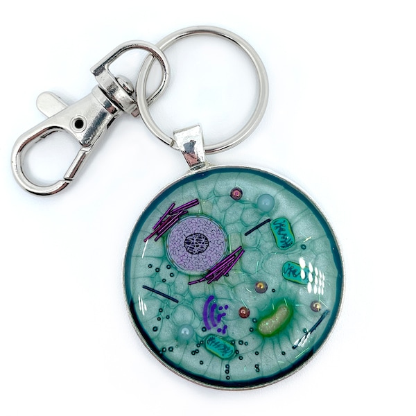 Animal Cell Keychain, Key Ring, Cell Biology, Biology Gift, Science Key Chain, Science Gift for Him, Handmade, Gift for Teacher, Scientist