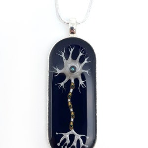 Neuron Pendant Necklace - Silver - Art Necklace, Biology Jewellery, Science, Science Gift, Handmade, Teacher gift, neuroscientist, neurone
