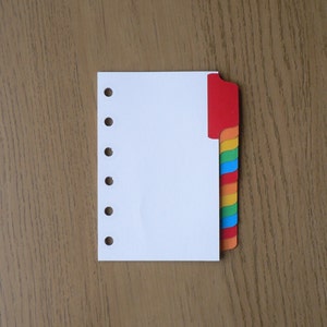 Filofax Pocket Organiser Dividers with 12 Multicoloured Mylar Tabs
