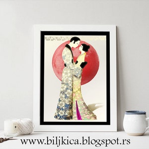 L'amour art couple, Cadeau imprimable Couple Art, Engagement Carte d'art, Jour de la Saint-Valentin, Carte Anniversaire, Imprimable Wall Art