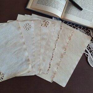 Dyed Journal Paper, Scrapbooking embellishment,Junk Journal Paper,Vintage Embossed Paper,Journal supply,Lace Papers