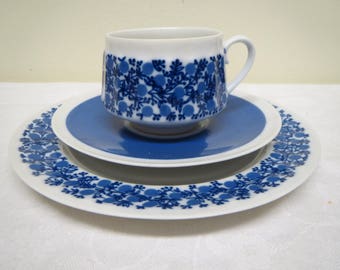 Arabia Finland, Doria -Coffee Cup and Two Saucers. Raija Uosikkinen