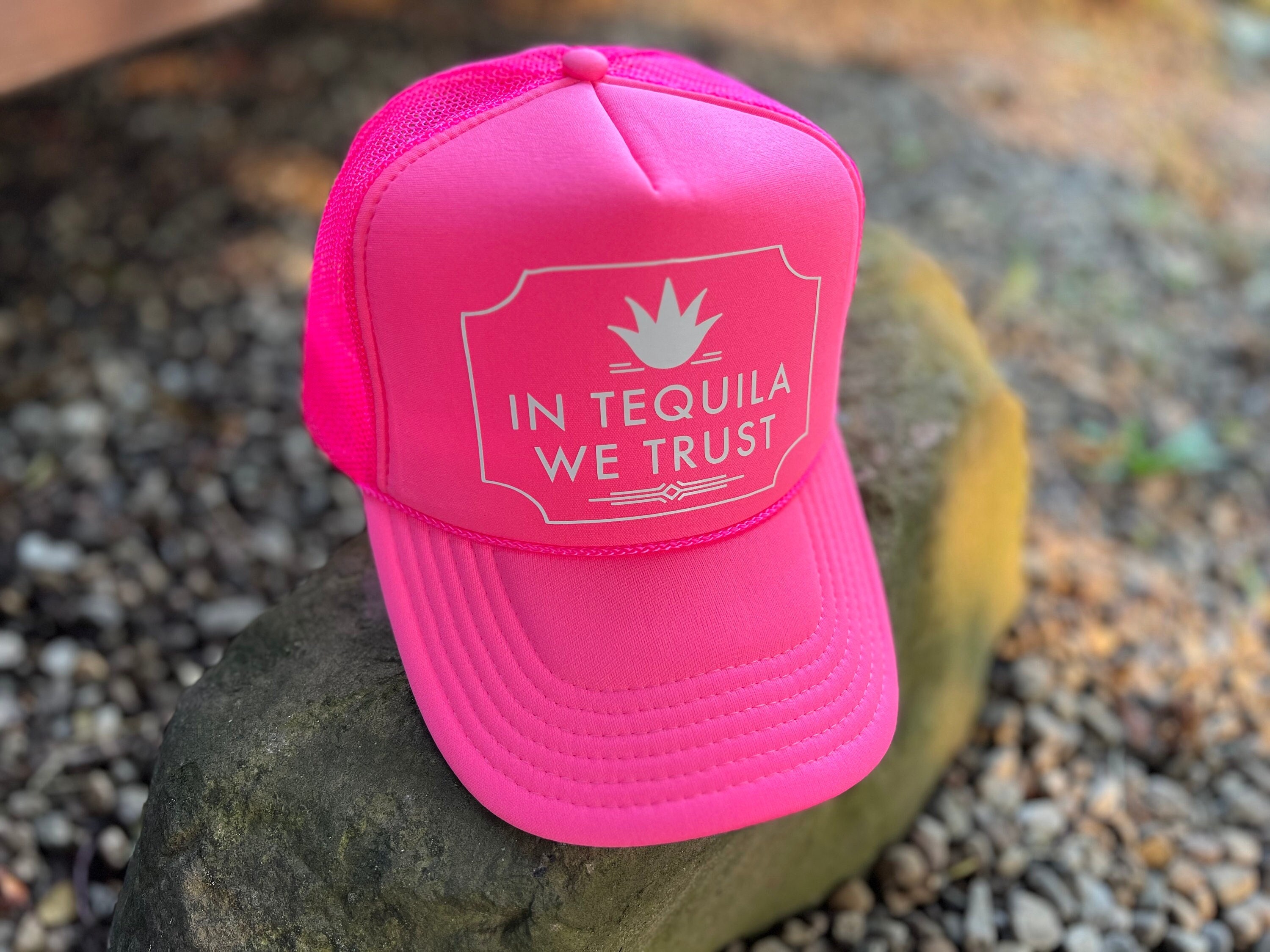 Tequila Trucker Hat, Trendy Trucker Hat With Adjustable Snapback, in Tequila We Trust, Vintage