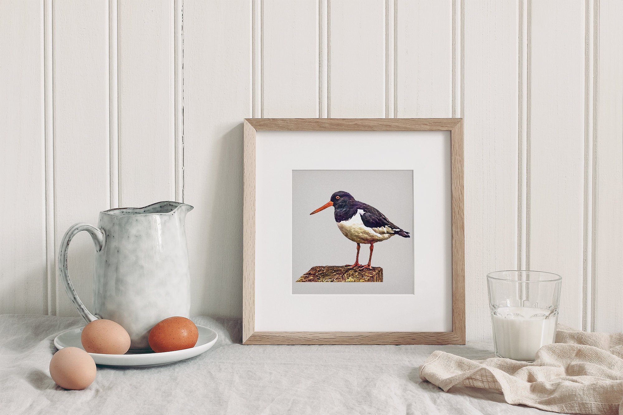 Oyster Catcher Bird Art Wildlife Watercolour Print Etsy