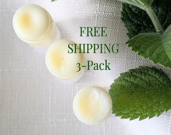 Tallow Lip Balm 3-Pack, Grass Fed Tallow Lip Balm, Mint Scent
