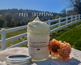 Frankincense Whipped Tallow Balm, Natural Face & Body Butter