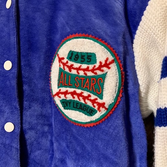 Vintage All Stars Baseball Blue Suede Jacket - image 3