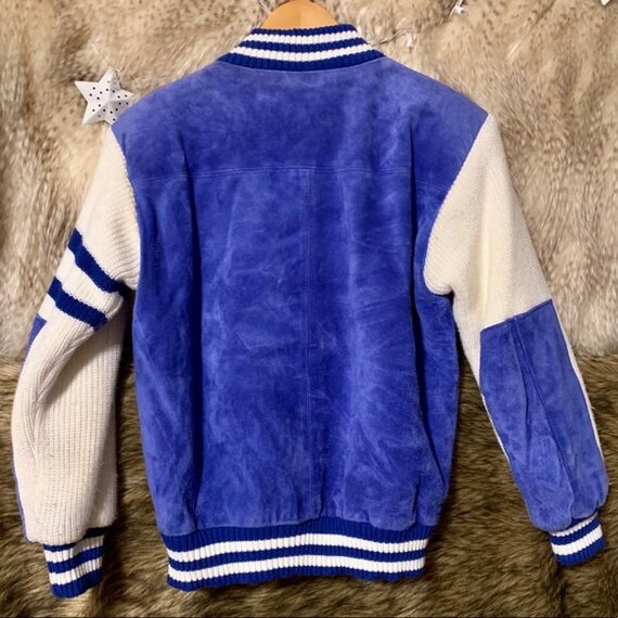 Vintage All Stars Baseball Blue Suede Jacket - image 5