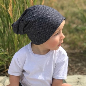 Slouchy Hat, slouchy beanie, slouchy hat, baby girl hat, herringbone slouchy hat, beanie, grey slouchy hat, beanie hat- Herringbone